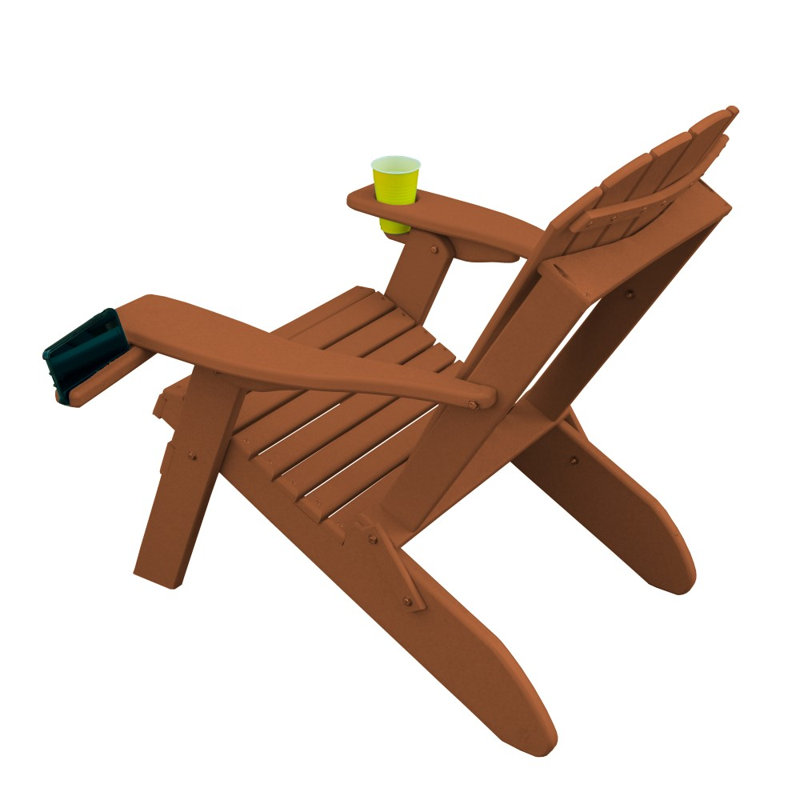 Dermando Foldable Outdoor Adirondack Chair, Cedar