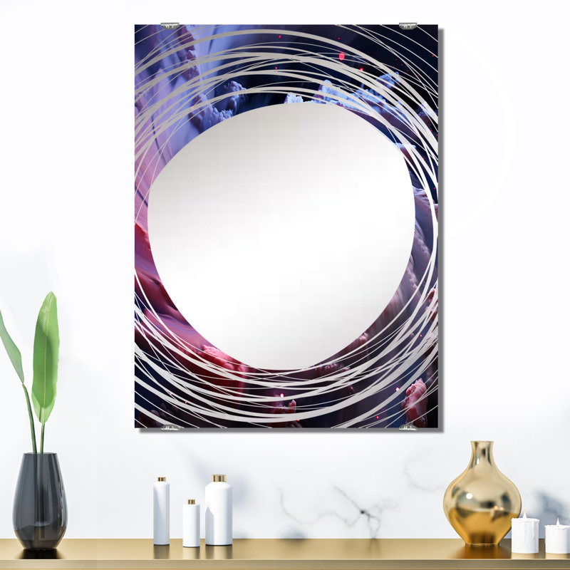 Miroir mural Pancho - Abstract Spirals MIR137999, 32 po x 24 po