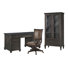 Executive Desk With Chair And Door Bookcase