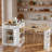 Extendable Island With Power Outlet, Drawers, Double-side Storage, And Open Shelves