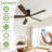 52" Ceiling Fan with Light and Remote, Modern LED 3-Color Temperature, Quiet Reversible DC Motor for Bedroom, Living Room, Dining Room, Energy Efficient Matte Black-87184995