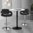 Ferdinando 3 Pieces Adjustabel Round Bar Table Stool with PU Leather Swivel Pub Chairs Set-694743676-694743673