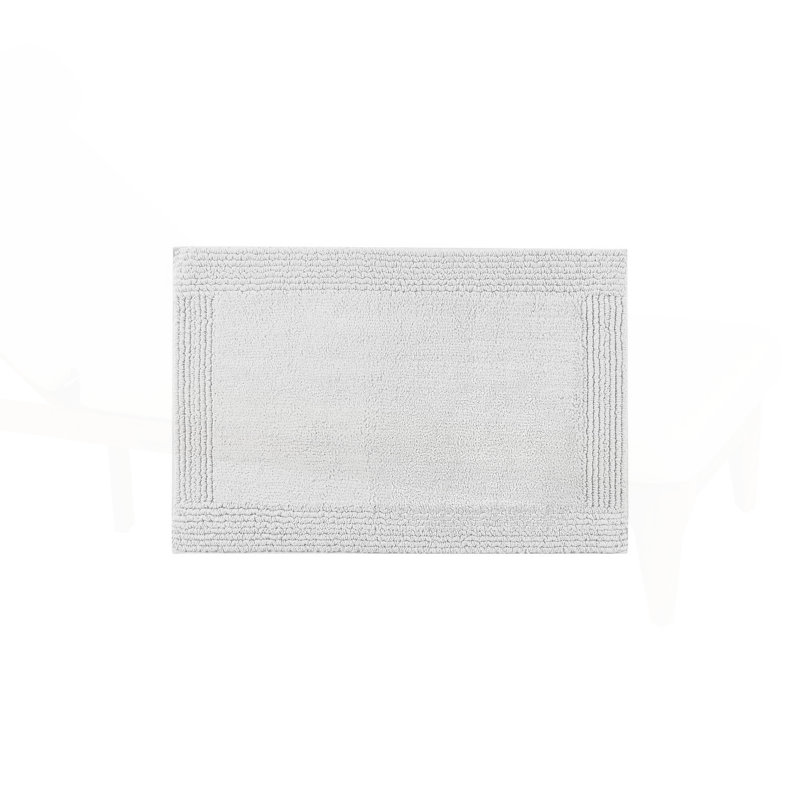 1 PCS 24x44" 100% Cotton Tufted 3000 GSM Reversible Bath Tayzlee Grey, Light Gray, Rectangle 2' x 3'8"