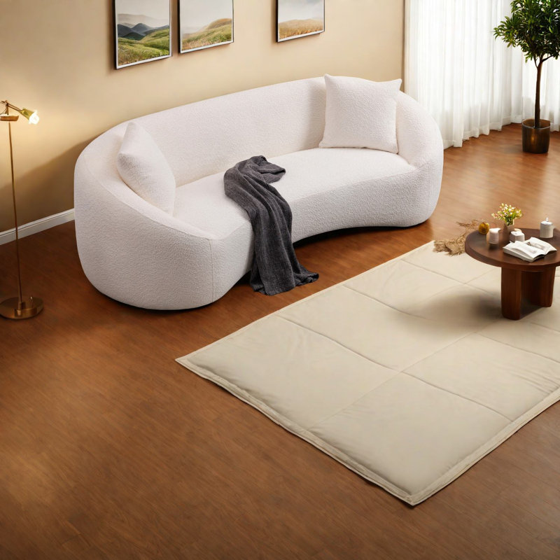 Canapé 3 places moderne blanc Boucle pour le salon
