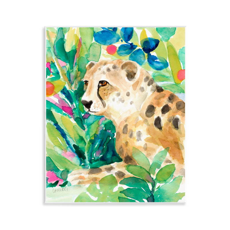 Vibrant Chillin' Cheetah Wall Plaque, design by Lanie Loreth