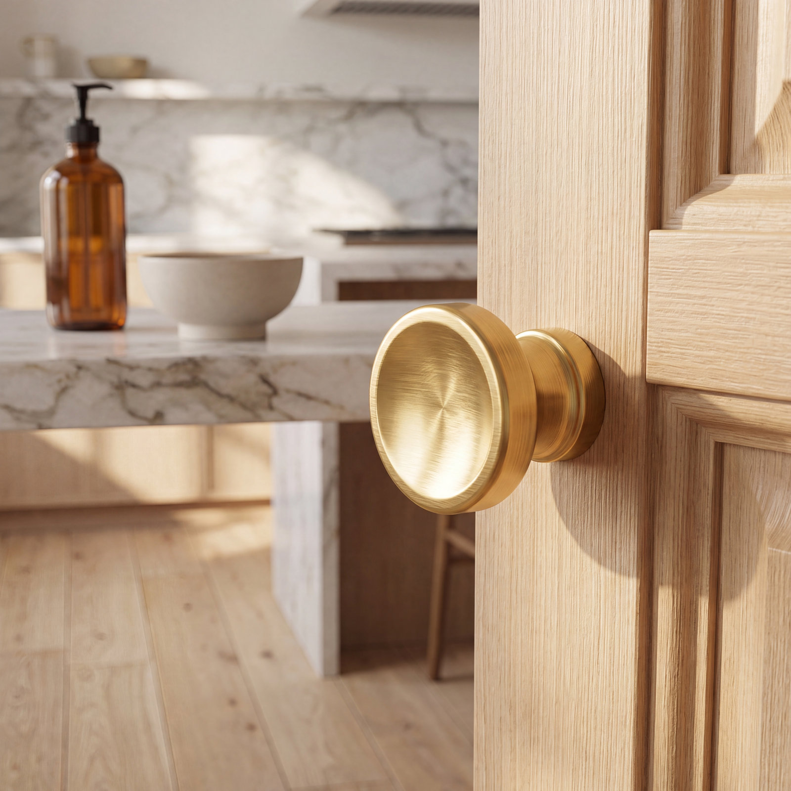 Colinet 1" Round Cabinet Knob, Brushed Gold