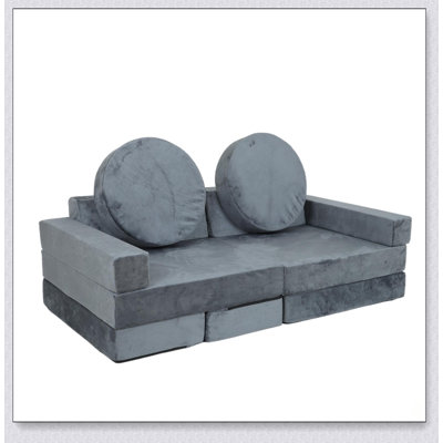 Canapé modulable pour enfants (14 pièces), canapé d'angle pour stimuler la créativité, mobilier de jeu créatif à monter soi-même pour les tout-petits (garçons et filles), coussins convertibles en mousse et au sol.