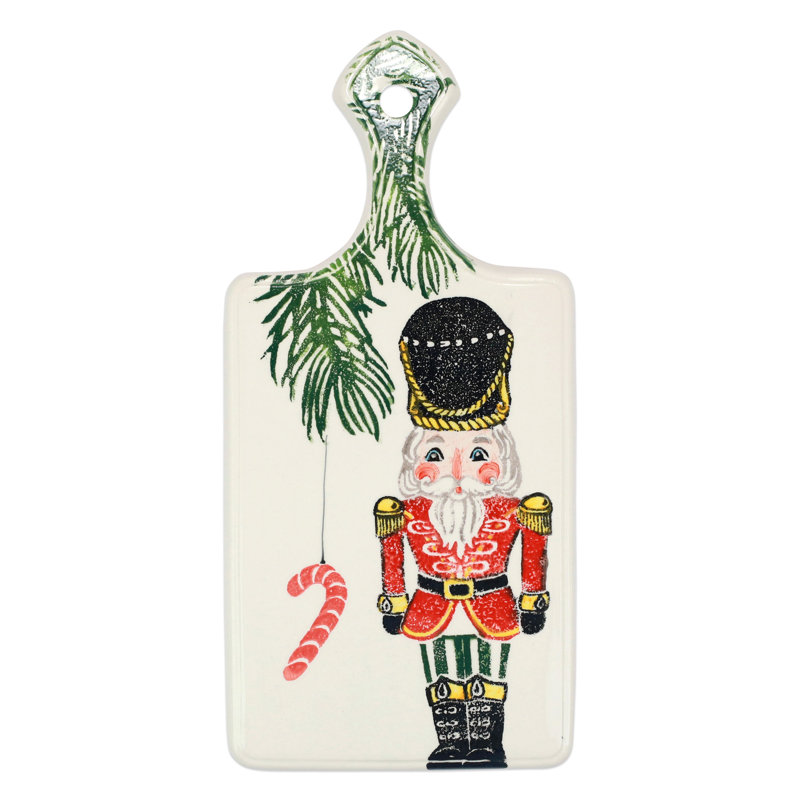 VIETRI Nutcrackers Terra Bianca Cheese Board