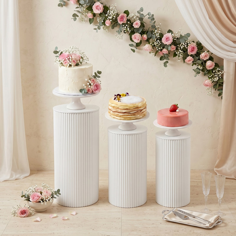 3 piédestal de gâteau, 3 piédestaux ronds (pi