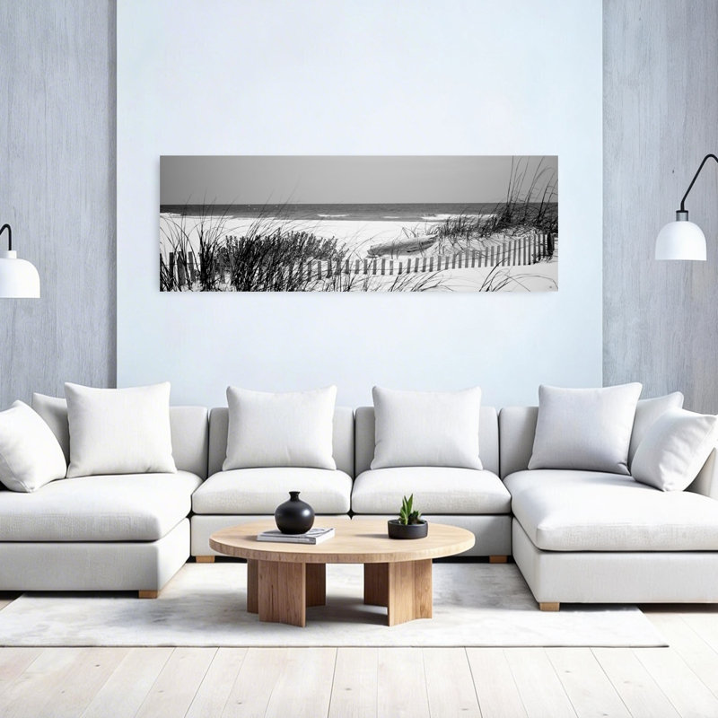Fence on the beach Bon Secour National Wildlife Refuge Gulf of Mexico Bon Secour Baldwin County Alabama USA 1 Piece Wrapped Canvas Panoramic Wall Art