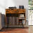Record Player Stand With Power Outlet, Drawer, Removable Divider Industrial Turntable Display Stand