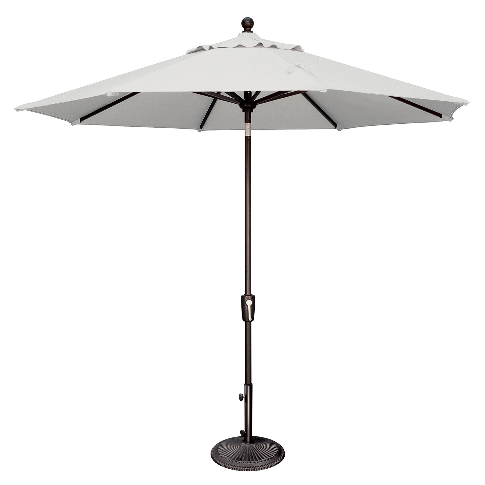 Canela 108'' Market Olefin Umbrella, White Sunbrella®, Black