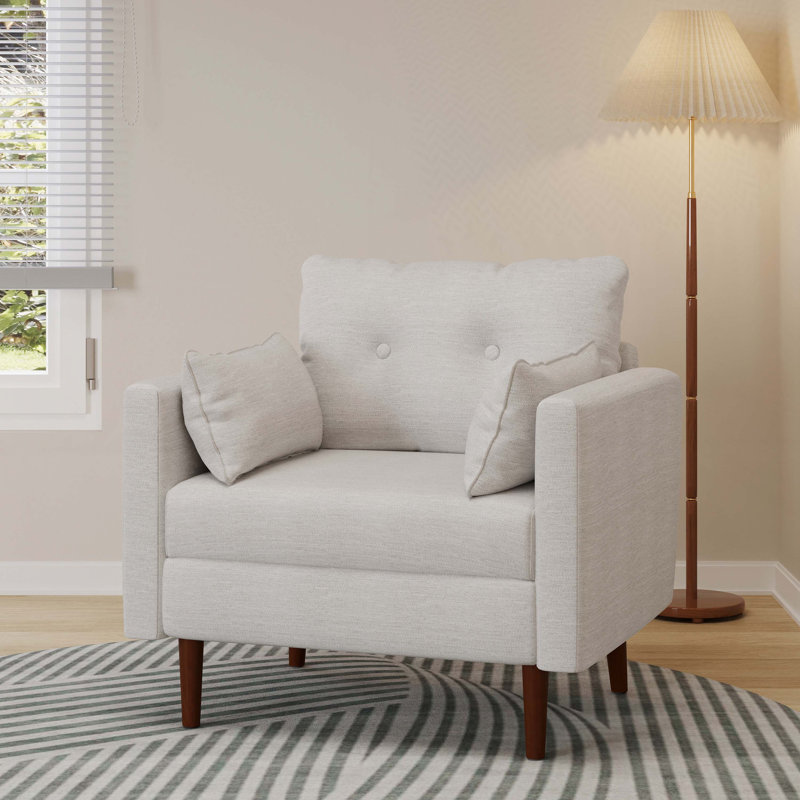 Fauteuil club d'appoint avec pieds en bois