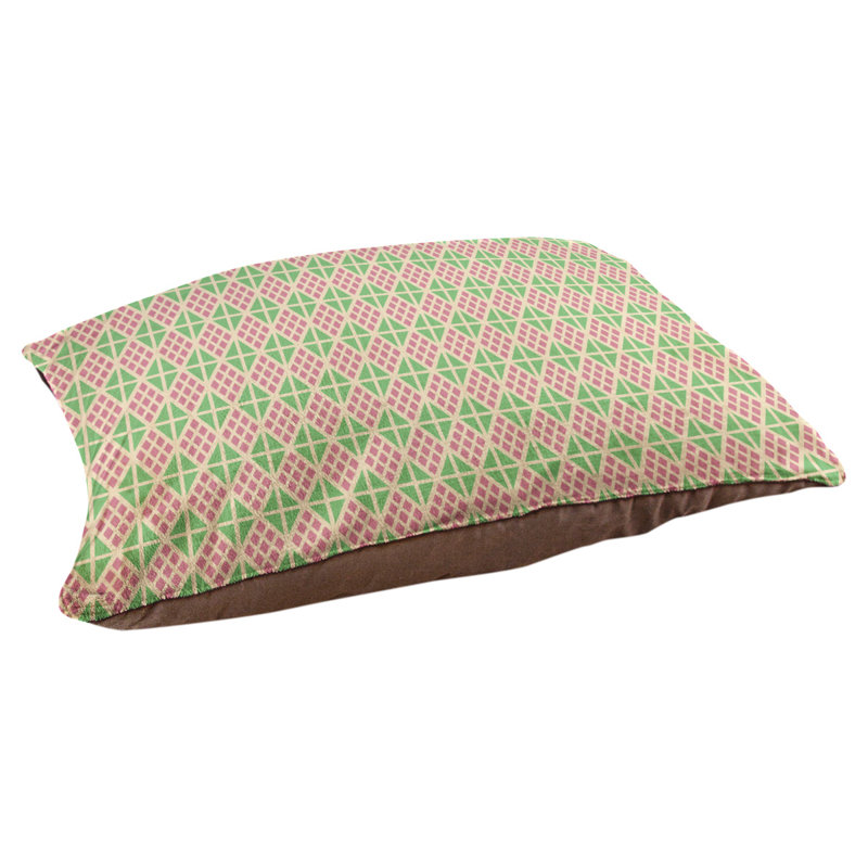 Coussin diamants Byrge, Moyen (L 29,5 po x P19,5 po x H 9,5 po), Rose / vert / crème