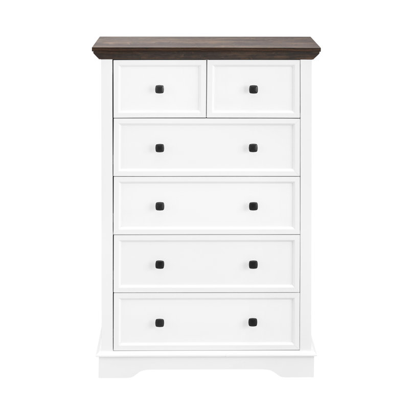 Commode 6 tiroirs, commode haute 6 tiroirs avec rangement pour vêtements