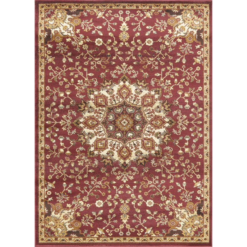 Contemporary Indoor Area Rug, Red, Rectangle 2' x 3'