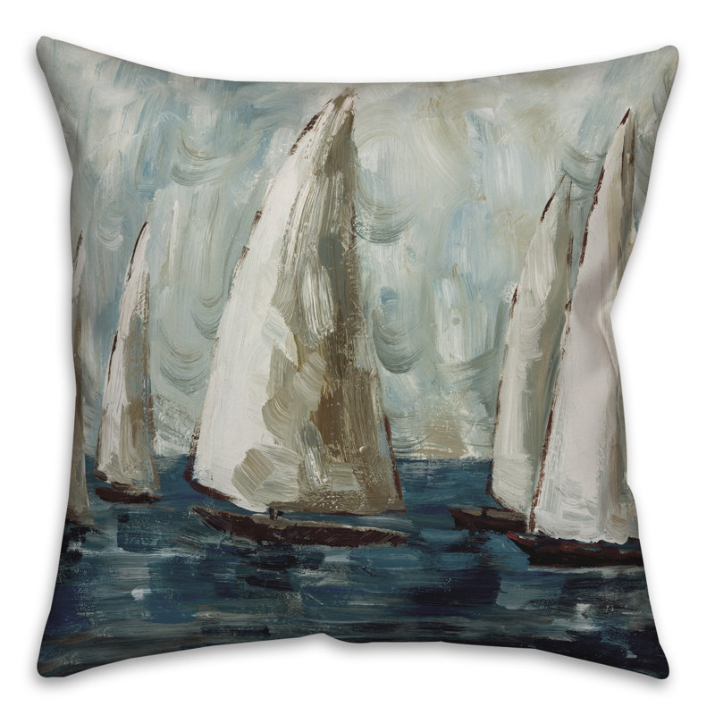  Housse de coussin d'extérieur carré peint, Bleu foncé