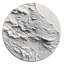 White and Tranquility Unleashed - Art mural rond en marbre abstrait-88627355