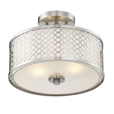Breanna 2-Light Ceiling Light in Brushed Nickel