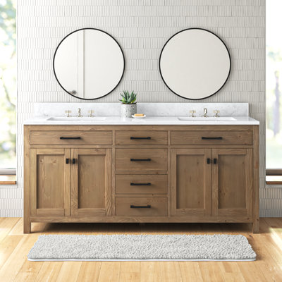Ajiya 72" Double Bathroom Vanity Set