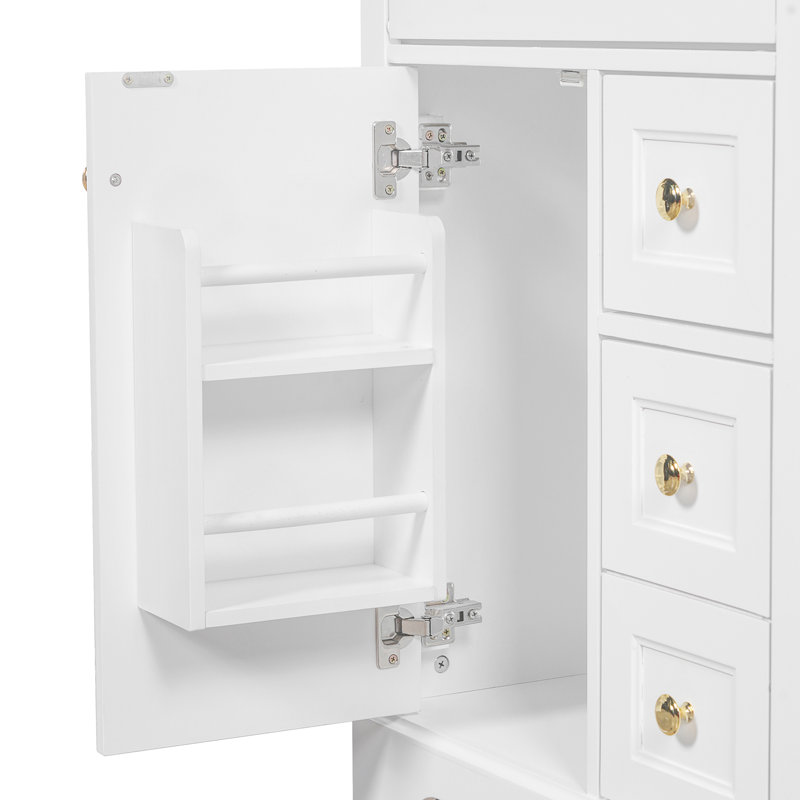 Ensemble de meuble-lavabo moderne 24 "avec plateau en céramique, Blanc