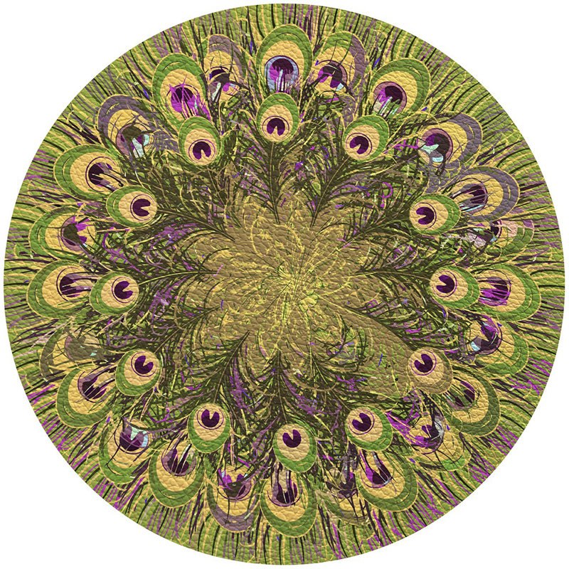 Napperon Peacock Feathers, Verts