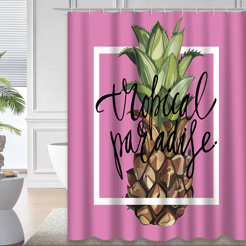 Rideau de douche à 12 crochets Tropical Paradise, L 72 po x l 72 po