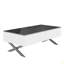 Table basse rectangulaire à miroir avec rangement et base en métal, 2 tiroirs