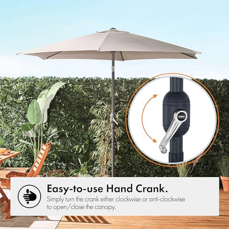 Bylo 270cm Tilt Market Parasol, Grey