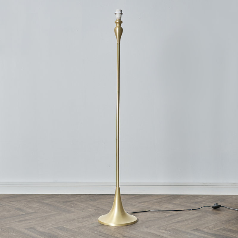 Goodloe 138cm Traditional Floor Lamp, Painted Matt Gold