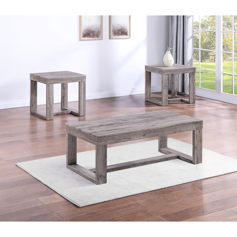 Contemporary Rustic End Table In Grey Tan Brown For Living Area With Accents