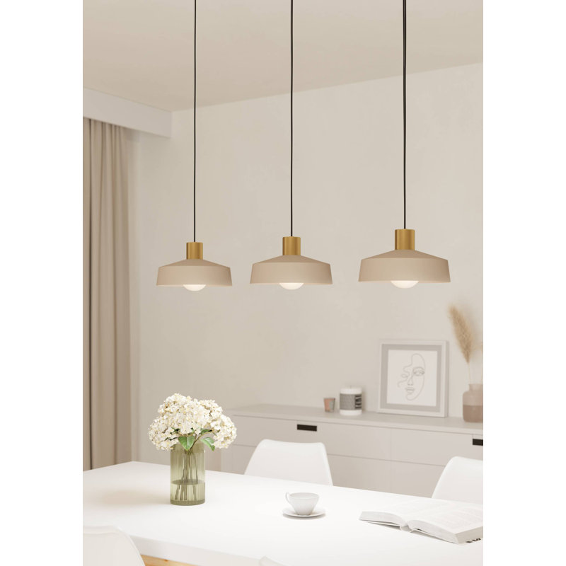 Espere 3 - Light Brushed Brass Kitchen Island Pendant
