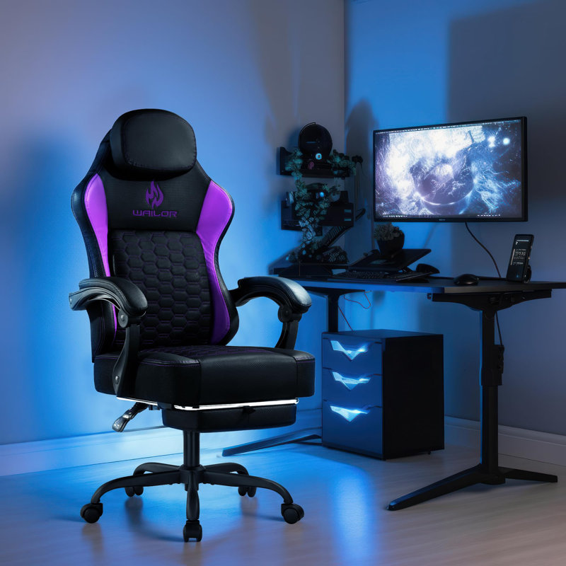 Video Game Chair With Pocket Spring Cushion,gamer Chairs For Adults,video Game Chair Wth Footrest,racing Style Computer Gamer Chair With Headrest And Lumbar Support