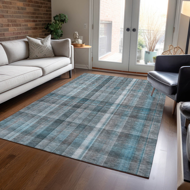 Alfonzo Washable Striped Indoor / Outdoor Rug, Rectangle 5' x 7'6"