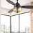42"W Cecily LED Indoor Amber Swirl Hand-Cut Glass Ceiling Fan With Remote Control-1013585997