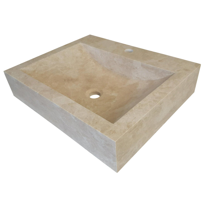 Lavabo de salle de bain rectangulaire en pierre, Léger