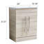 Ensemble de meuble-lavabo simple autoportant à 2 portes en bois grain de bois avec plateau en céramique Quinnlyn