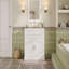 Meuble-lavabo de luxe 36 po avec lavabo en céramique, meuble-lavabo avec 2 grandes portes à fermeture douce et meuble de rangement en bois massif
