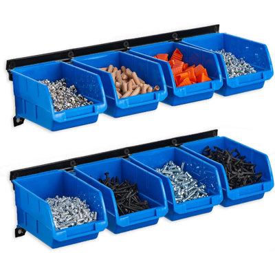 Wallmaster 2-Tier Wall Mount Storage Rack With 8 Cubbies And Rails