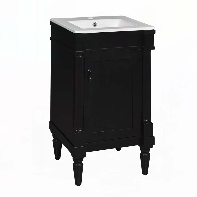 Bathroom Vanity with Ceramic Sink, Black