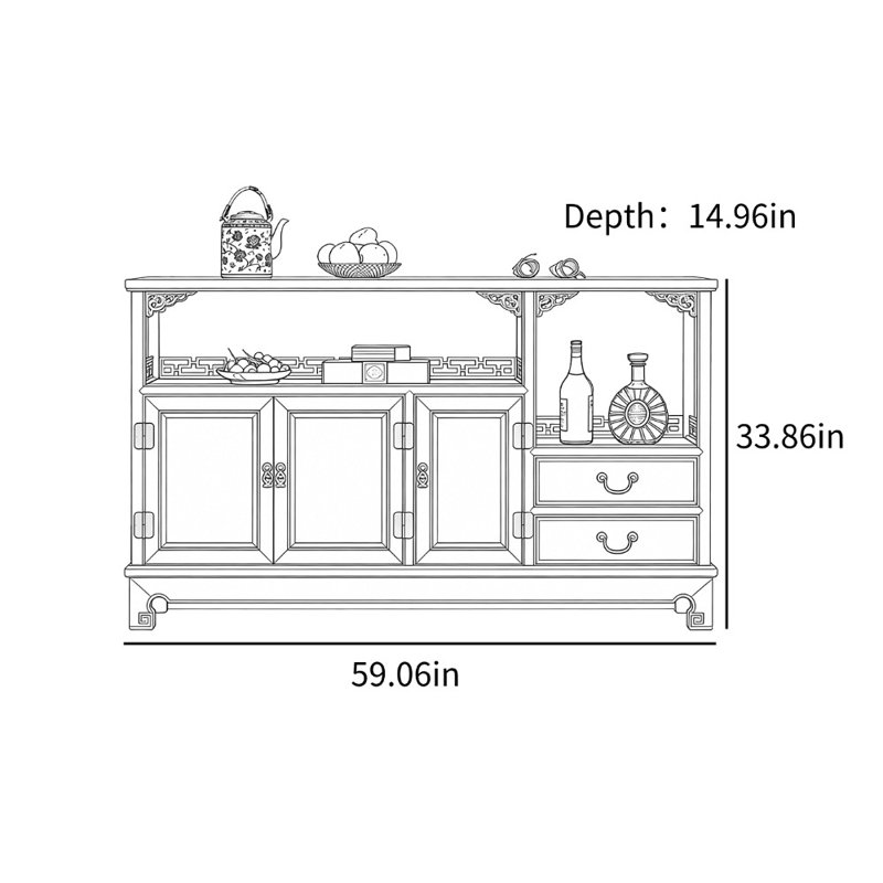 New Chinese Style Multifunctional Display Case