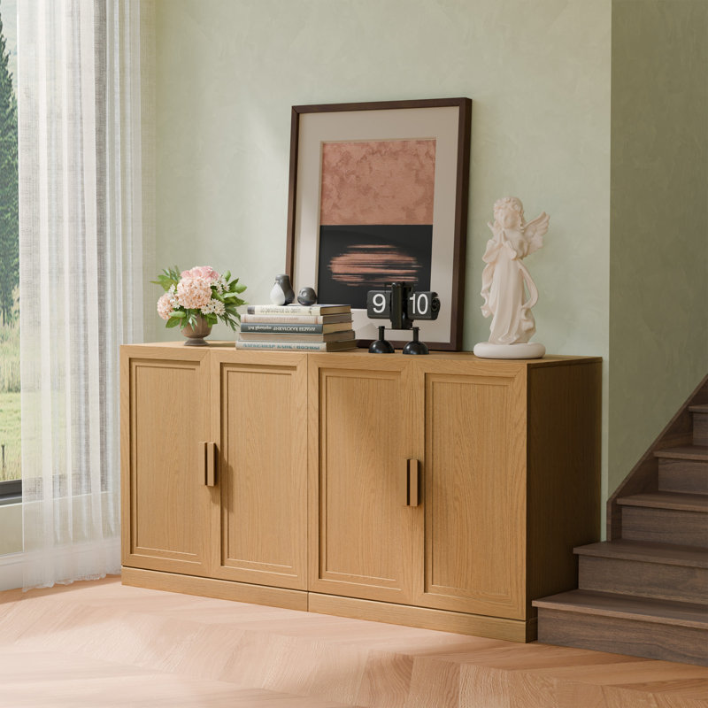 Buffet 31 po H, H 31 po x l 62 po x P 16 po, Bois naturel