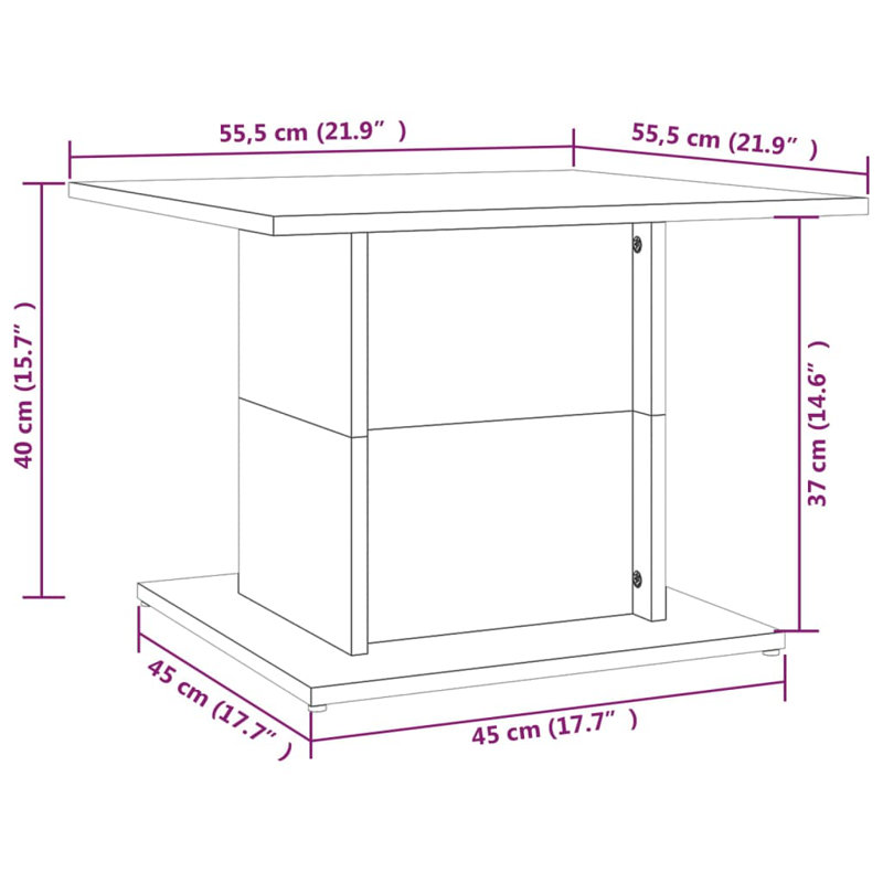 Coffee Table 55.5x55.5x40 cm Engineered Wood, Sonoma Oak