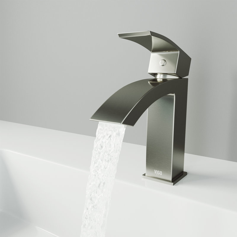 Satro 7" H Single Handle Single Hole Bathroom Faucet, Brushed Nickel