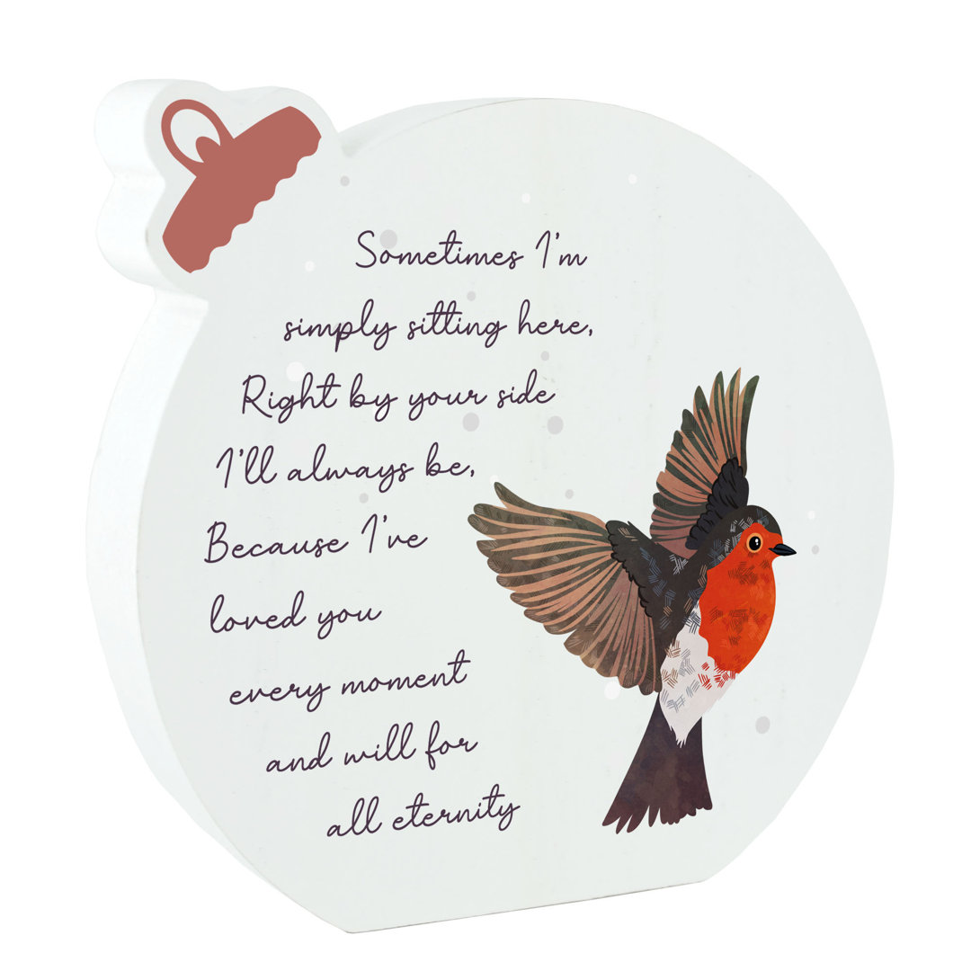 Kurtis Loved You Festive Robin Christmas Bauble Wooden Letter Block
