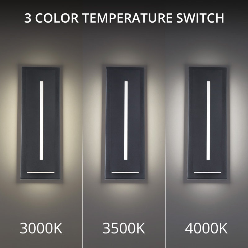 Sleek Midnight 16" LED Outdoor Wall Sconce in Black Aluminum