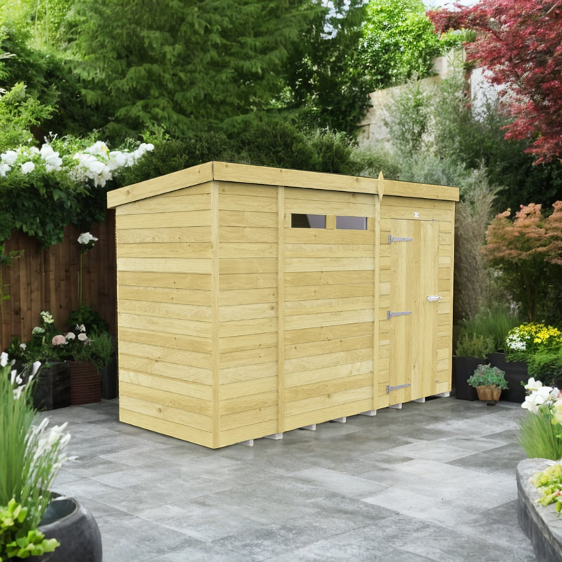 10ft x 4ft Pent Security Shed - Single Door