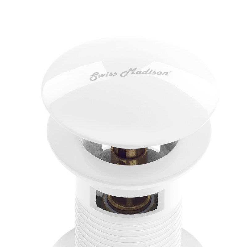 Drain escamotable pour lavabo de salle de bain Swiss Madison, Gloss White