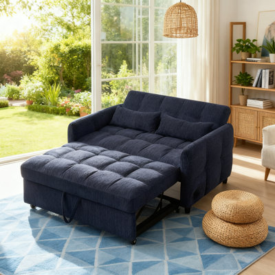 Loveseat Sofa, Pull-Out Sofa Bed, Tufted Sleeper Sofa With An Adjustable Backrest, Comfy Sofa