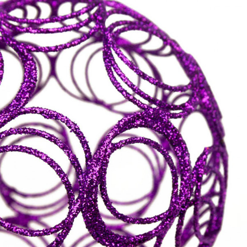 7.5cm Metal Bauble, Purple